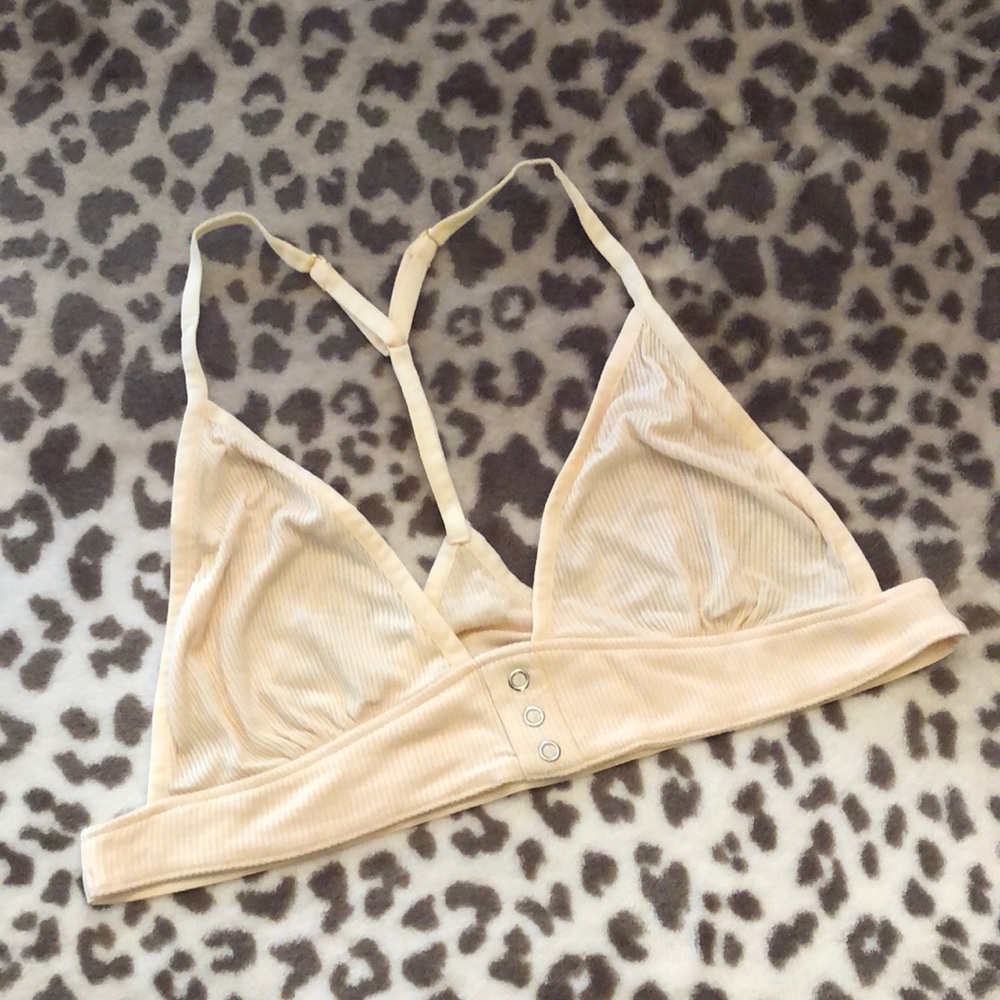 Free People Cream Racerback Triangle Bralette Size XS